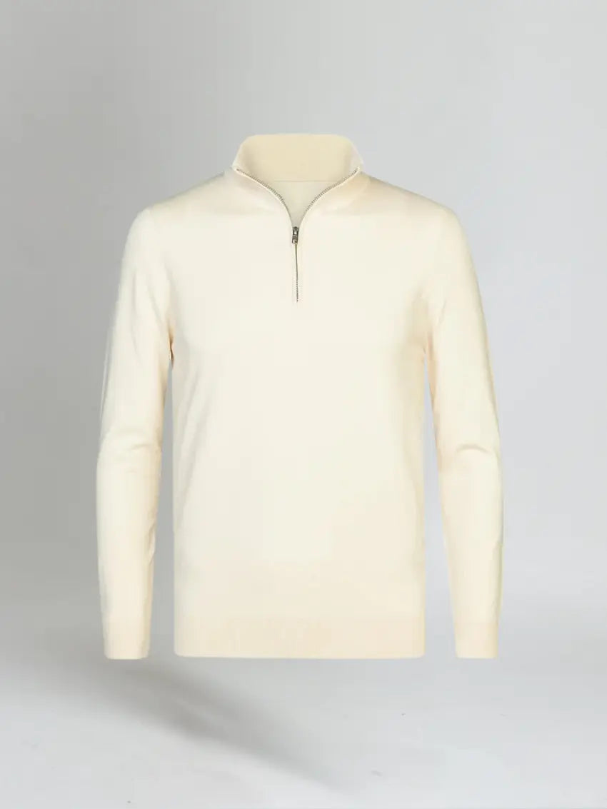 Essential Half Zip Sweater - Wit