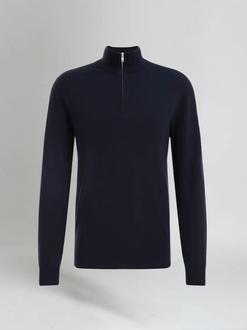 Essential Half Zip Sweater - Marineblauw