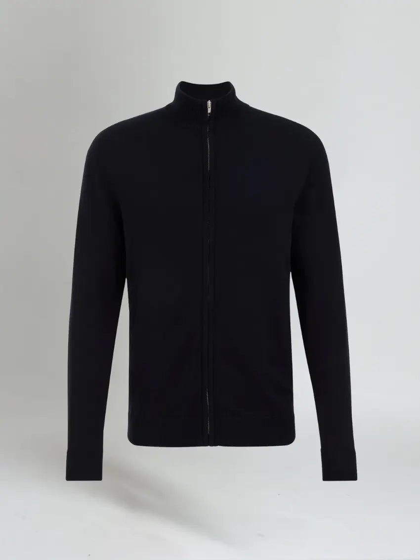 Full Zip Sweater - Marineblauw