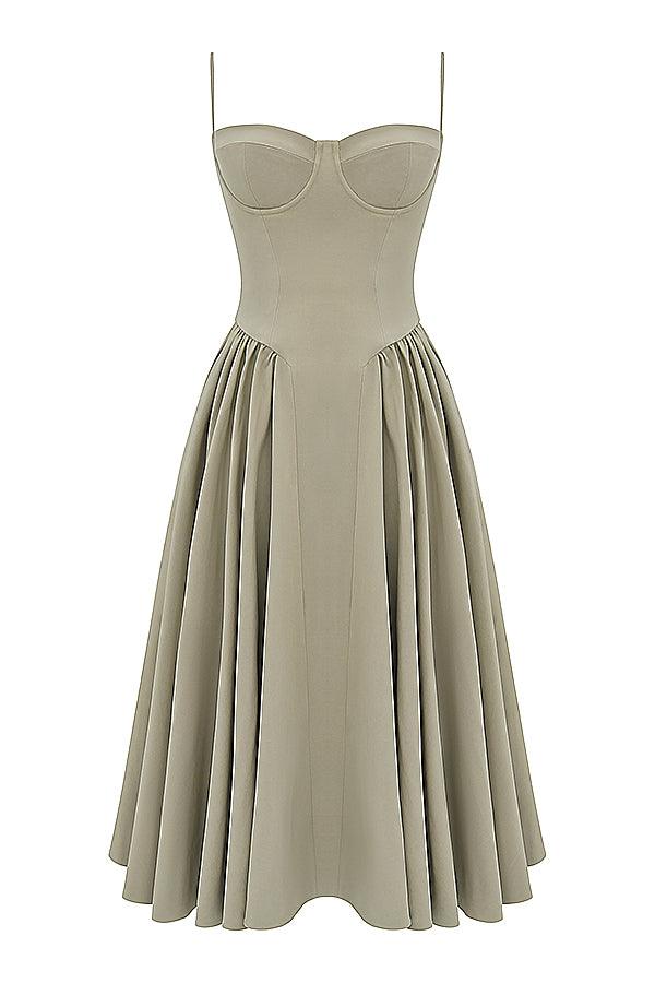 VALENTE® | TWILL KORSET MIDI JURK