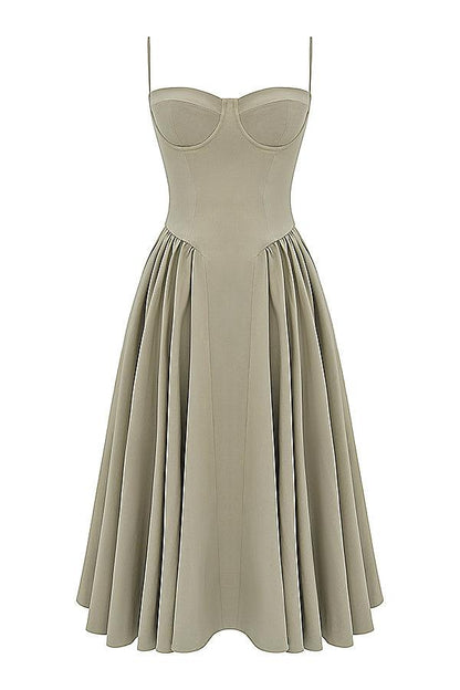 VALENTE® | TWILL KORSET MIDI JURK