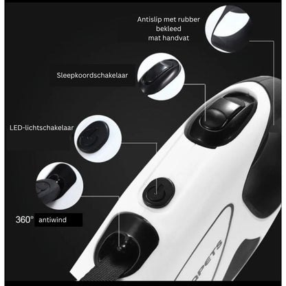 PetGuard| Intrekbare Hondenriem Met LED Licht