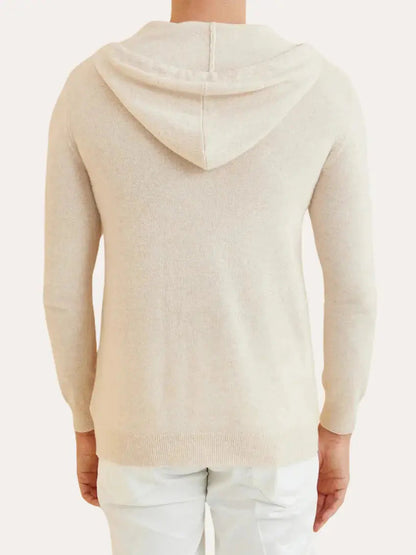 Cashmere Knit Zip Vest - Crème Beige