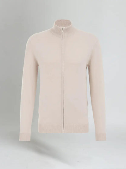 Full Zip Sweater - Beige