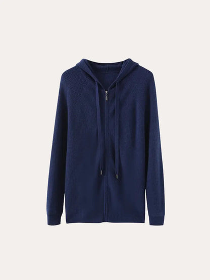 Cashmere Knit Zip Vest - Intens Blauw