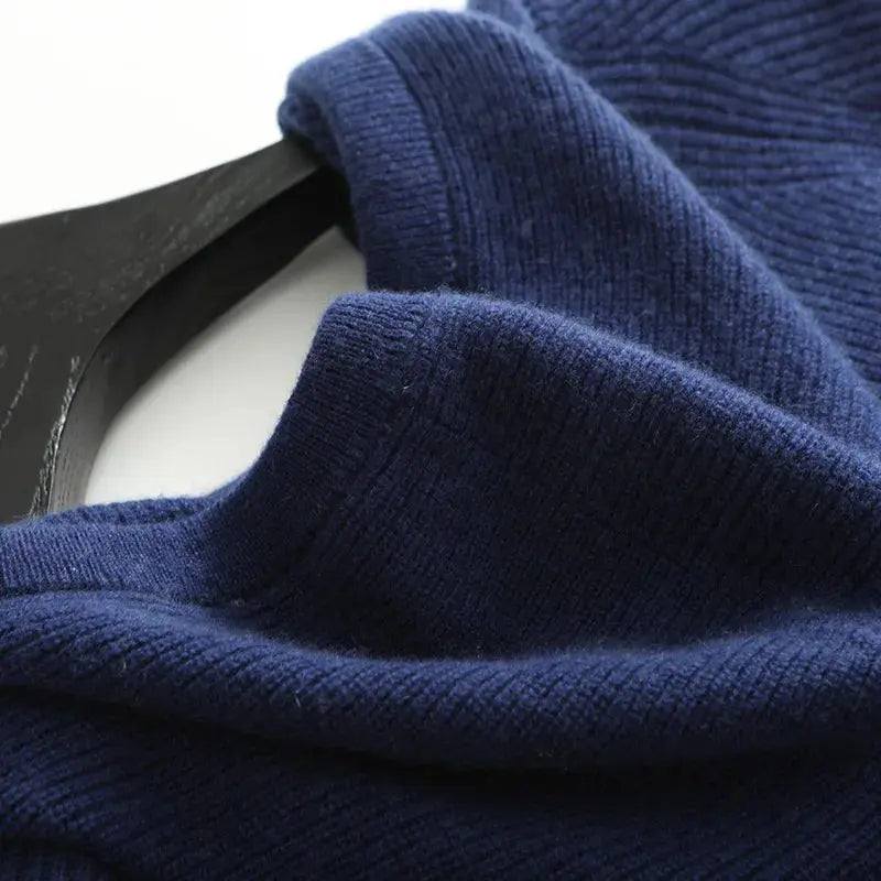 Cashmere Knit Zip Vest - Intens Blauw