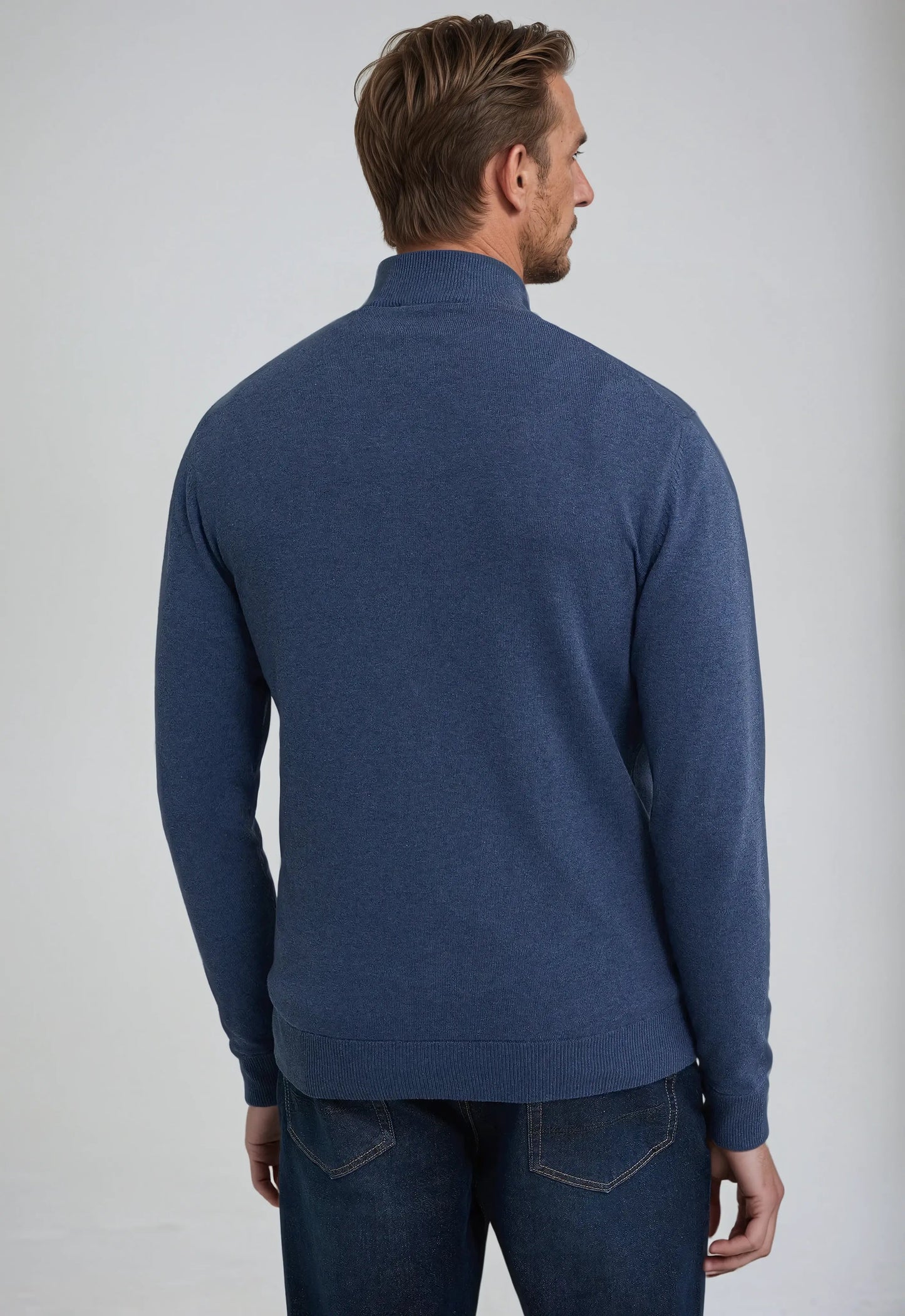 Full Zip Sweater - Blauw