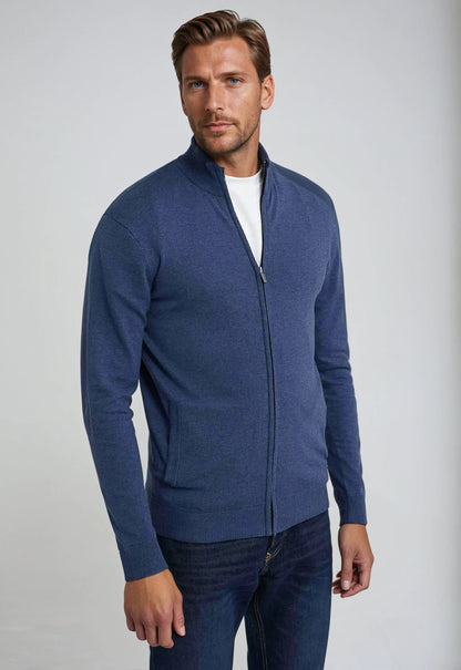 Full Zip Sweater - Blauw