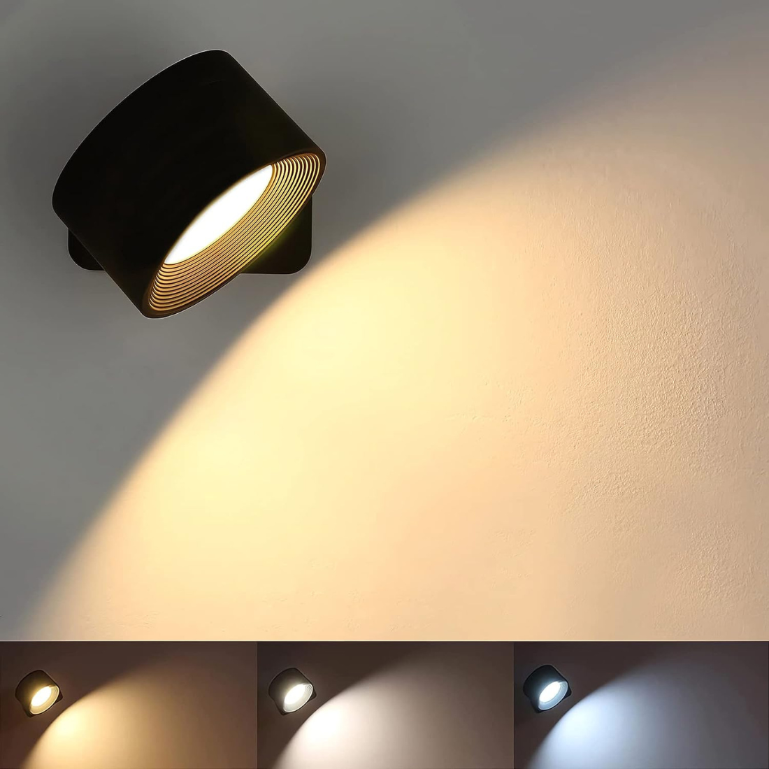 Draadloze oplaadbare 360° wandlamp