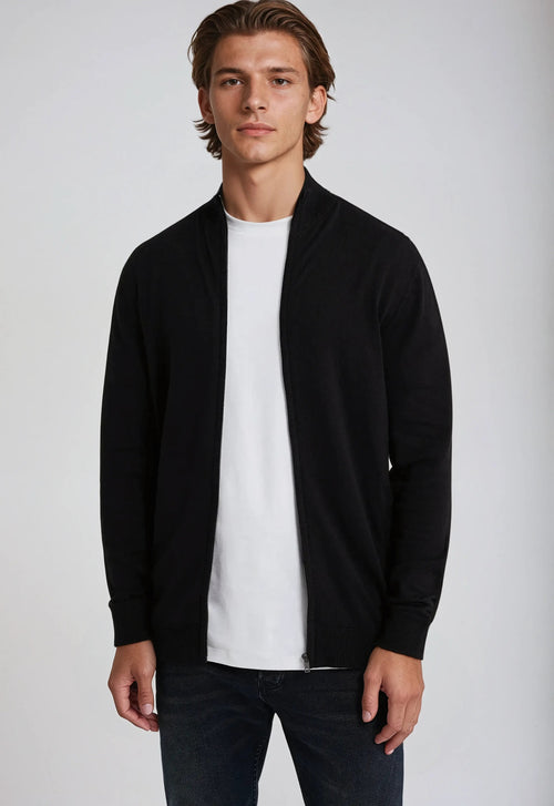 Full Zip Sweater - Zwart