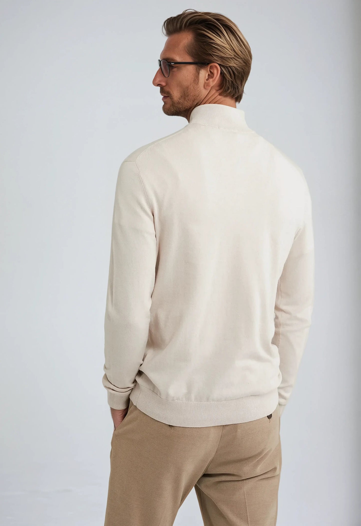 Essential Half Zip Sweater - Beige