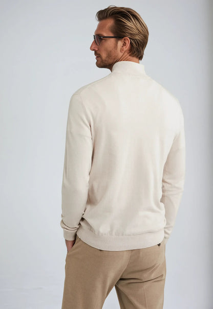 Essential Half Zip Sweater - Beige