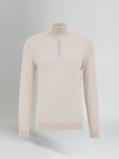 Essential Half Zip Sweater - Beige