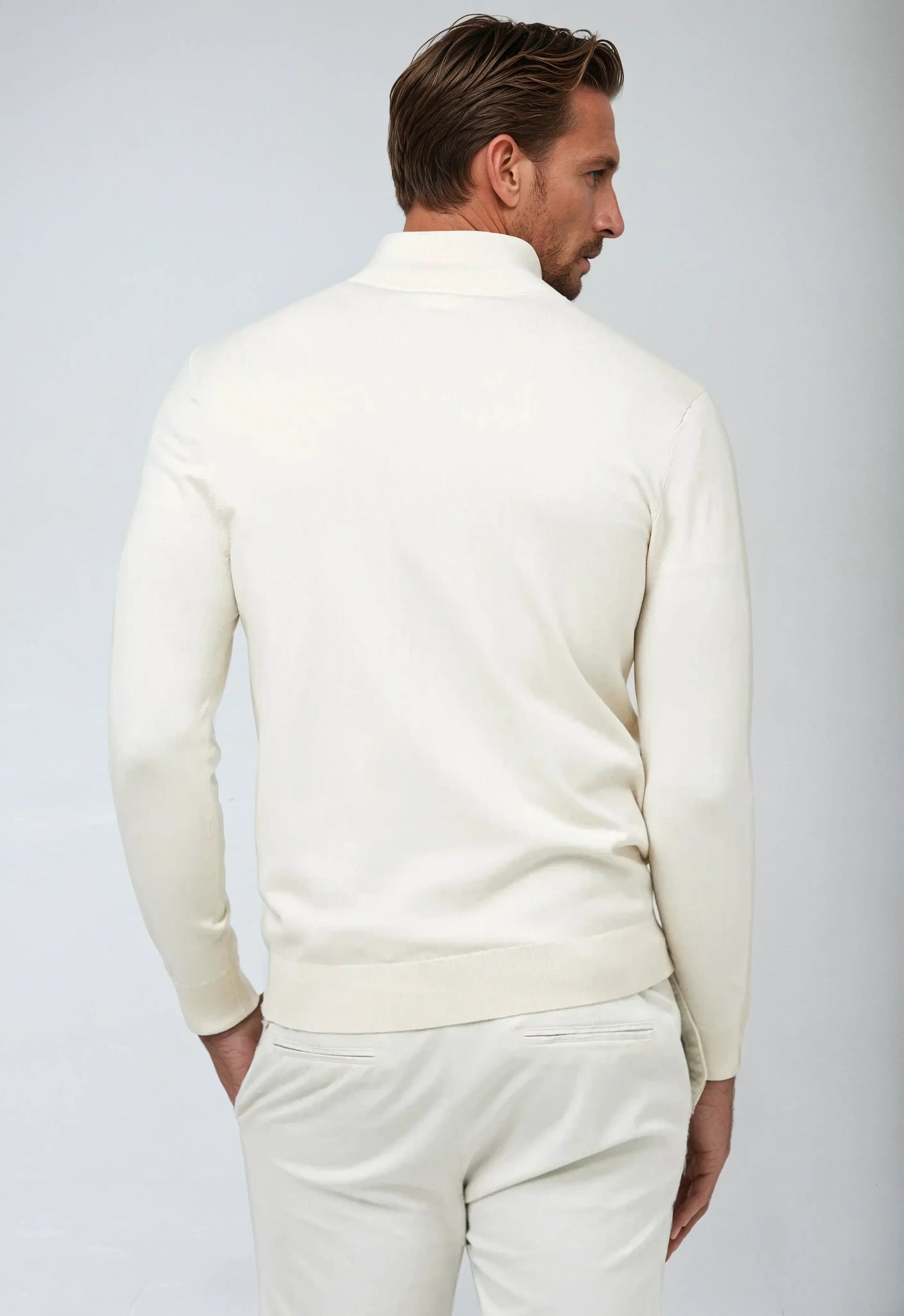 Essential Half Zip Sweater - Wit