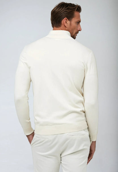 Essential Half Zip Sweater - Wit