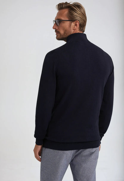 Essential Half Zip Sweater - Marineblauw
