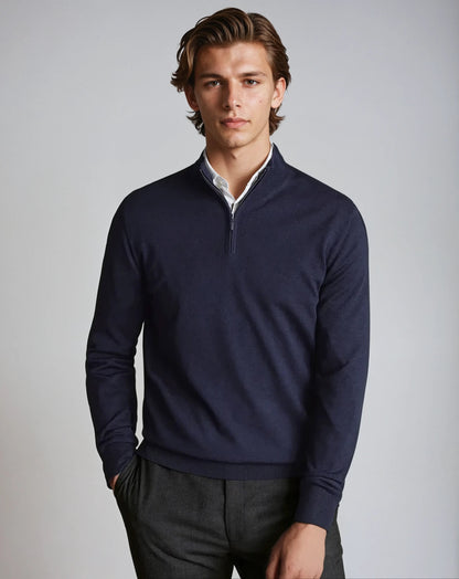 Essential Half Zip Sweater - Marineblauw