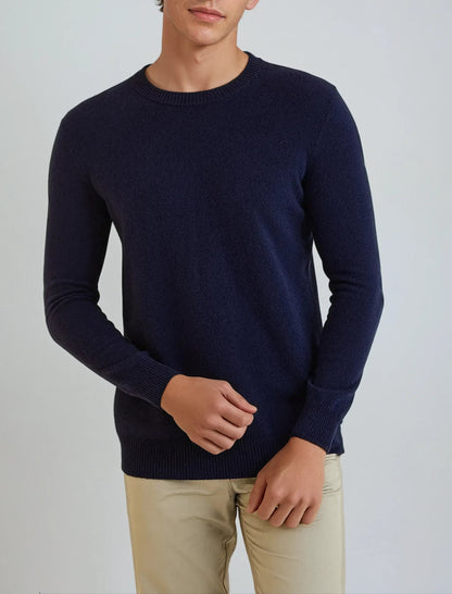 Signature Cashmere Sweater - Marineblauw
