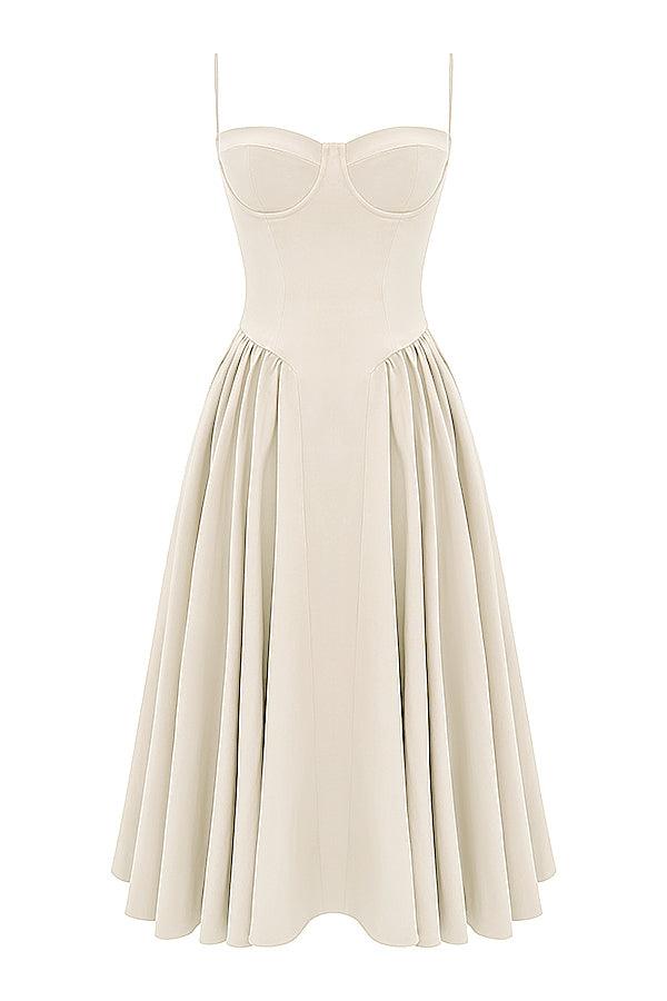 VALENTE® | TWILL KORSET MIDI JURK